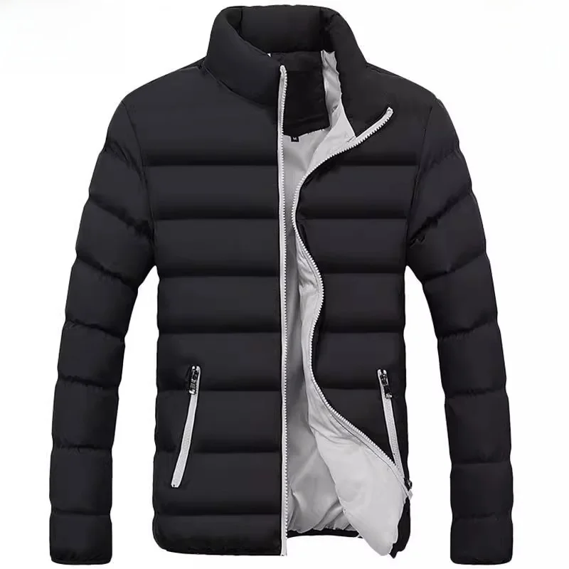 Men's Stand Collar Winter Thi Warm ort Cotton Jaet Faionable Korean Sle Windproof Cold Proof Casual Home Wear