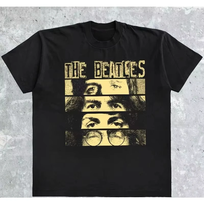 Retro The Beatles 90s Graphic Tee Men Women Y2K Oversized Casual Streetwear Summer Fashion Short Sleeve Daily Tops