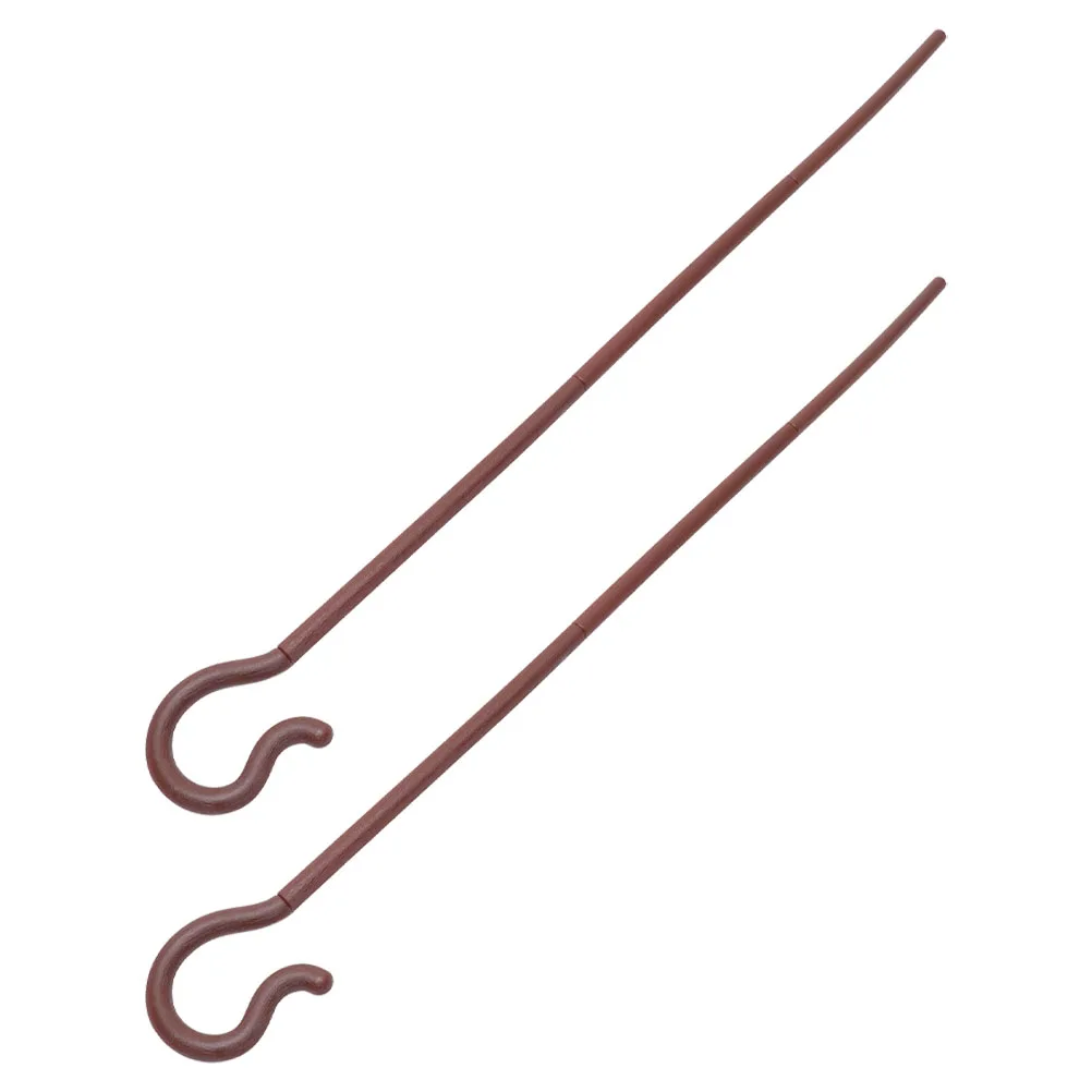 

2 pcs Dance Canes Costume Stick Shepherd Staff Cosplay Elegant Cane Toys Party Cosplay Staff Design Durable Material