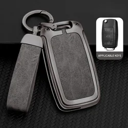 Leather Car Key Case Cover Shell For Volkswagen VW Polo Golf Passat Tiguan Beetle Caddy T5 Up Eos Skoda Octavia Seat Leon Altea