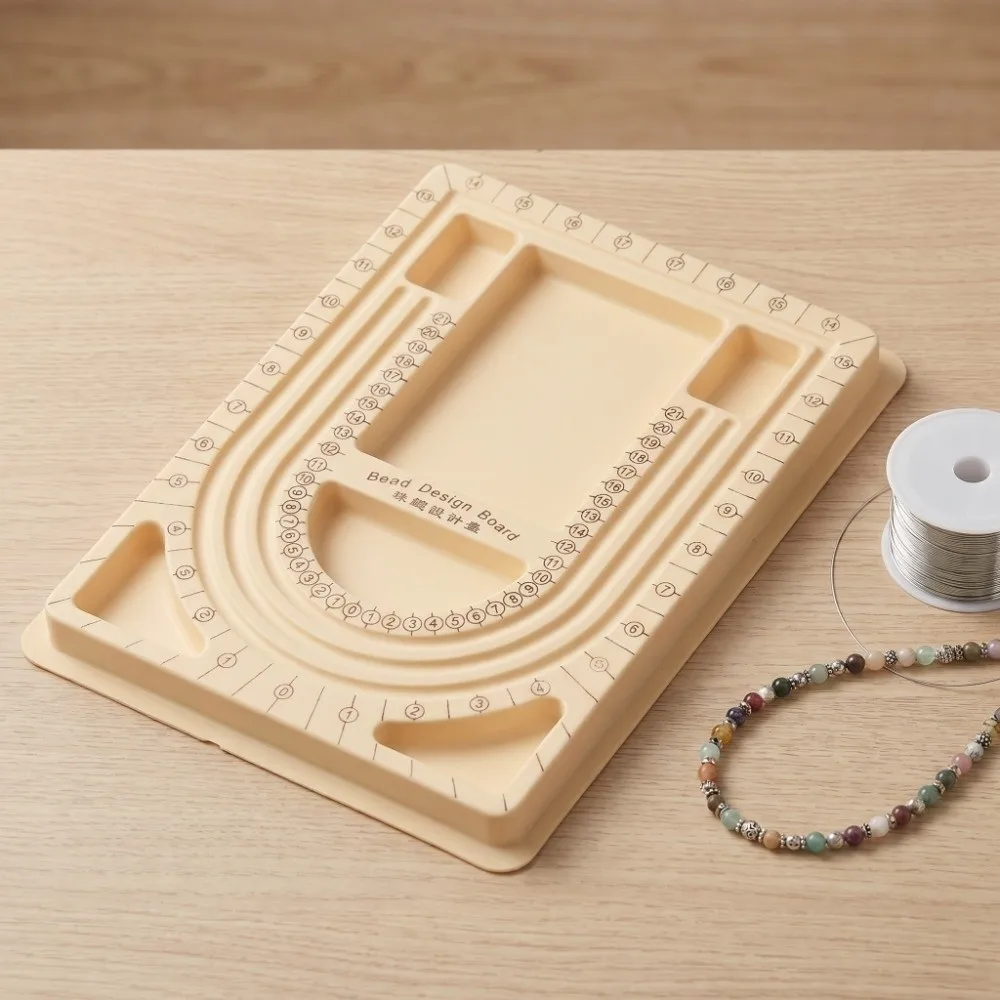 Handmade Colorful Plastic Bead Board Scale Board Crafts Jewelry Making Measuring Tools Portable Design Board