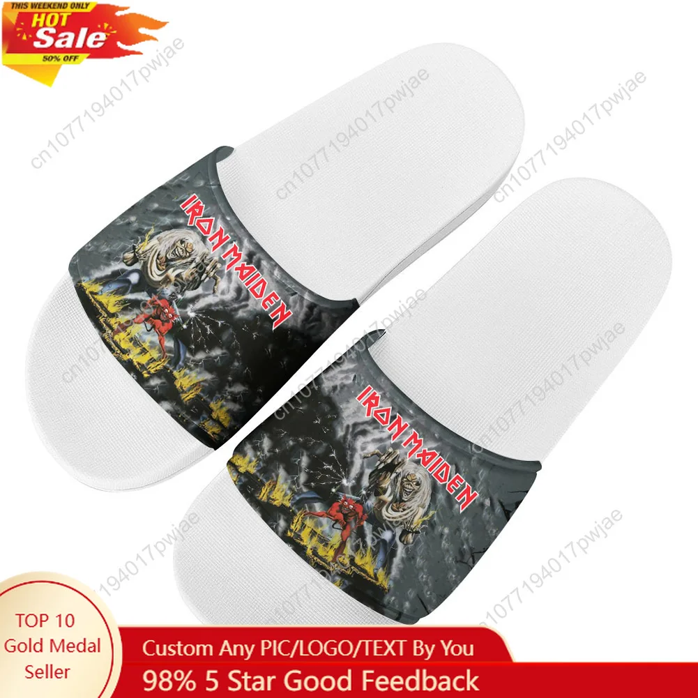 

I-Iron M-Maidens Rock Band Slippers Mens Womens Summer Custom Sandals Light Casual Slippers