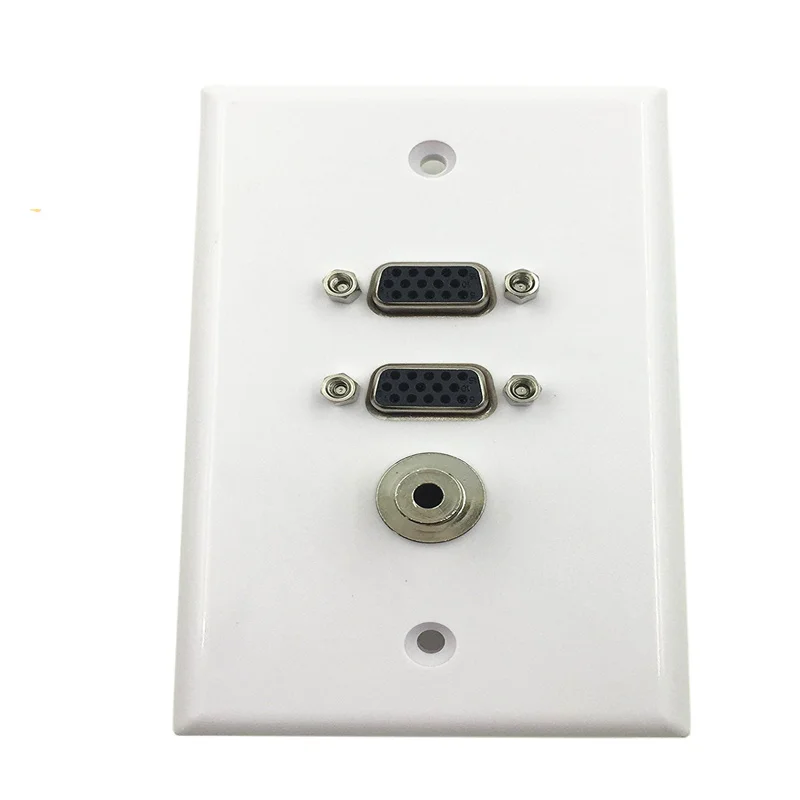 VGA Female With 3.5mm Audio Stereo Female Component Composite Wall Face Plate Panel HD15 Female And 3.5mm Female 115*70mm