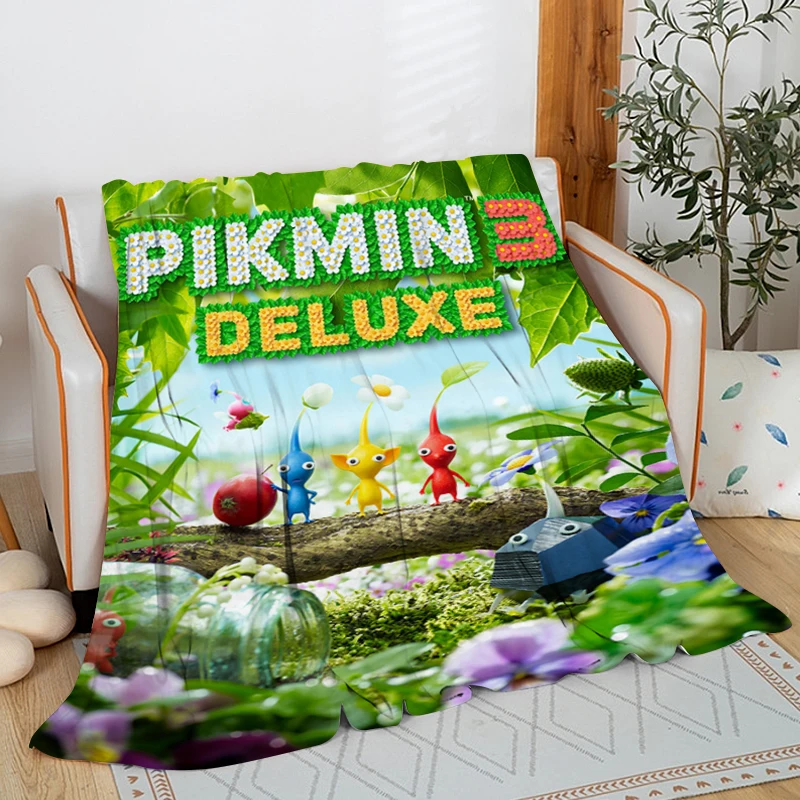 

Digital Print Flannel Blanket Sofa Winter Warm King Size Pikmin Cute Bed Fleece Nap Fluffy Soft Blankets Microfiber Bedding