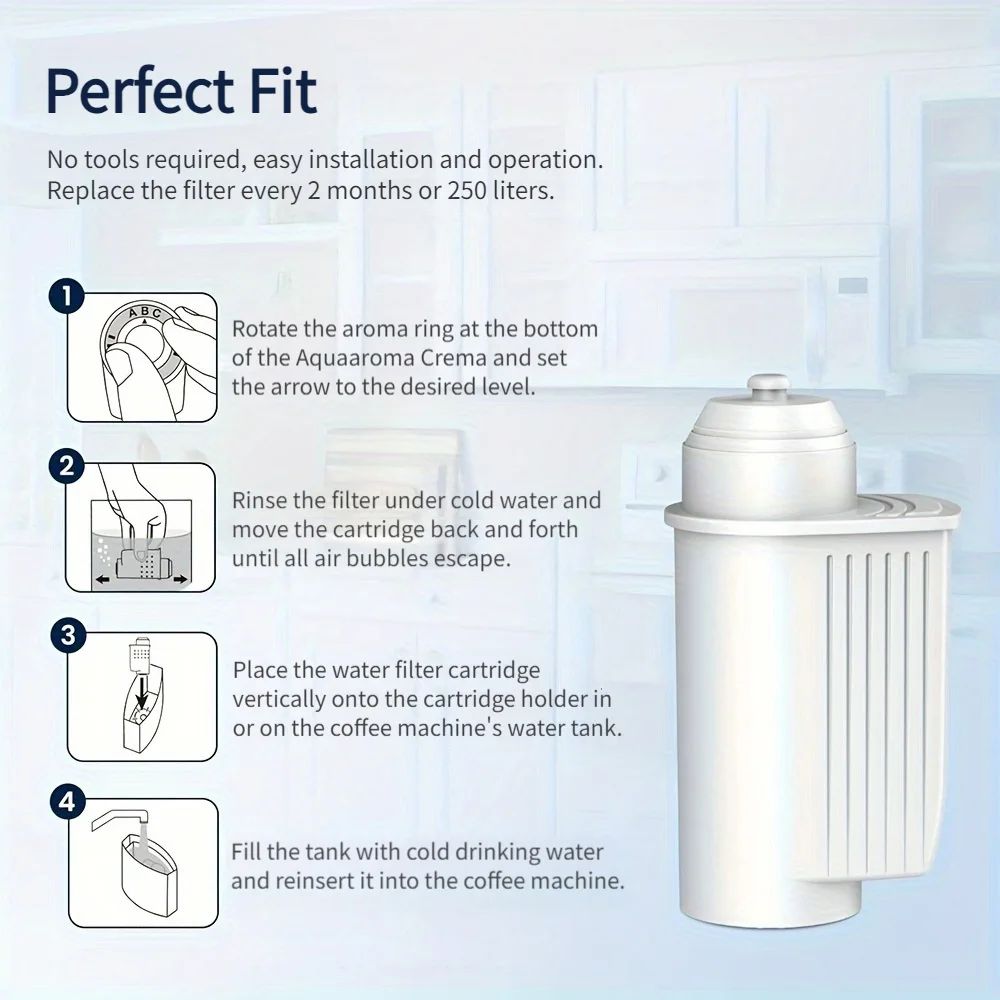 6 Pcs Water Filter for Siemens EQ Series Fully Automatic Coffee Machine EQ6 EQ9 EQ700 Replacement for Brita Intenza Water Filter