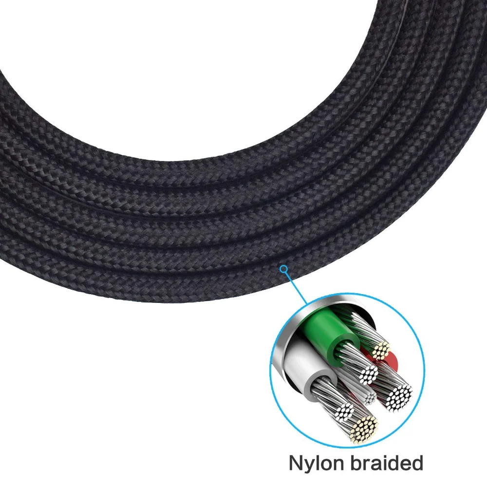 Braided USB Type C Cable Extension Cord for Sony MDR-100A MDR-100AAP MDR-H600A MDR-100ABN WH-H900N MDR-1A MDR-1ADAC Headphones