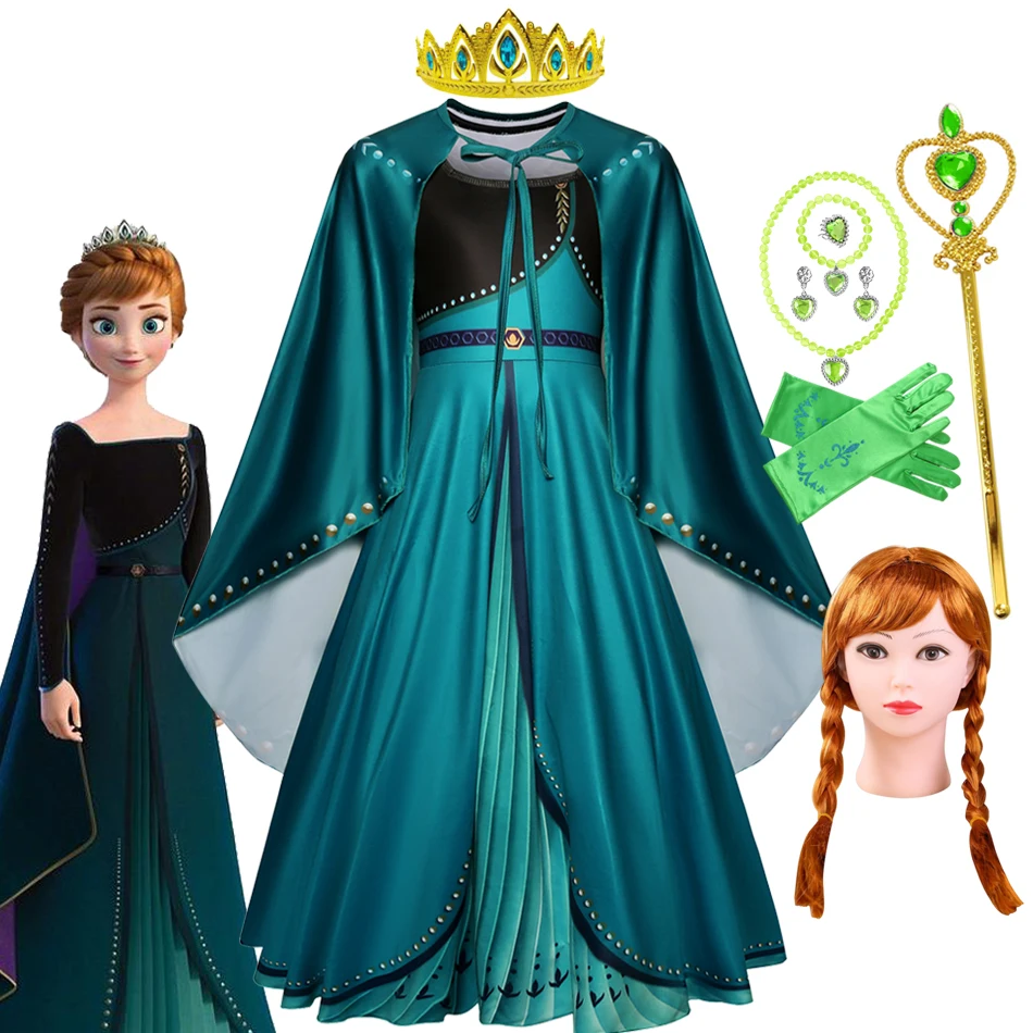 

Girl Anna Princess Dress Kids Disney Carnival Halloween Cosplay Girls Costume Birthday Party Outfit Clothes
