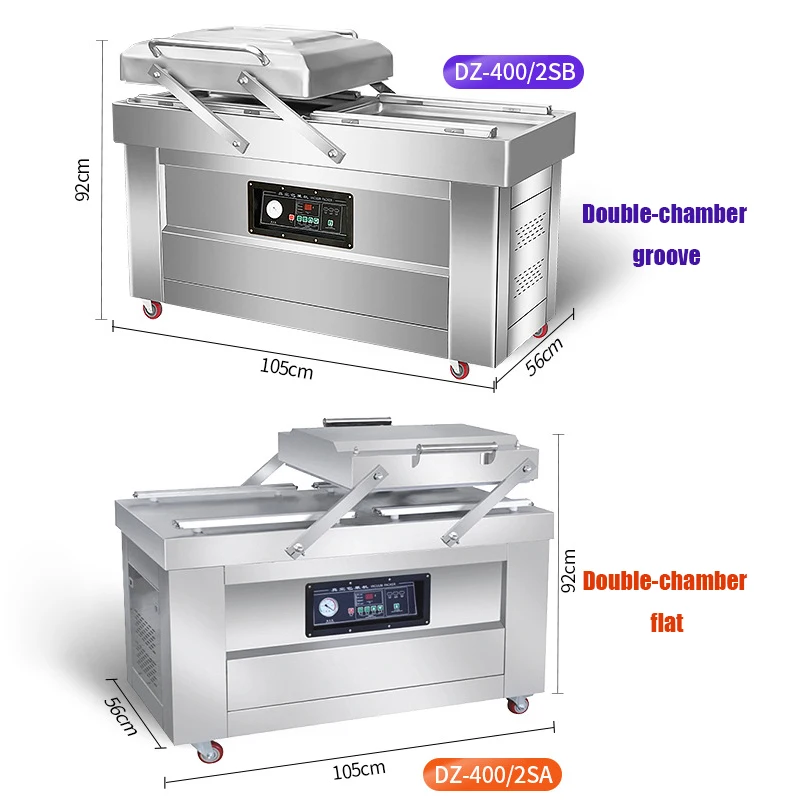 

DZ-400 500 600 пакетов вакуумная упаковочная машина двухкамерная упаковочная машина для вакуумной упаковки фруктов, овощей, мяса, рыбы, курицы