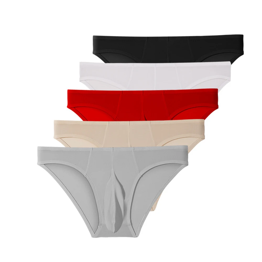 Mens Erotic Underwear Comfortable Elastic Ice Silk Elephant Nose Pouch Briefs Sexy Man Lingerie Bikini Panties Trunks
