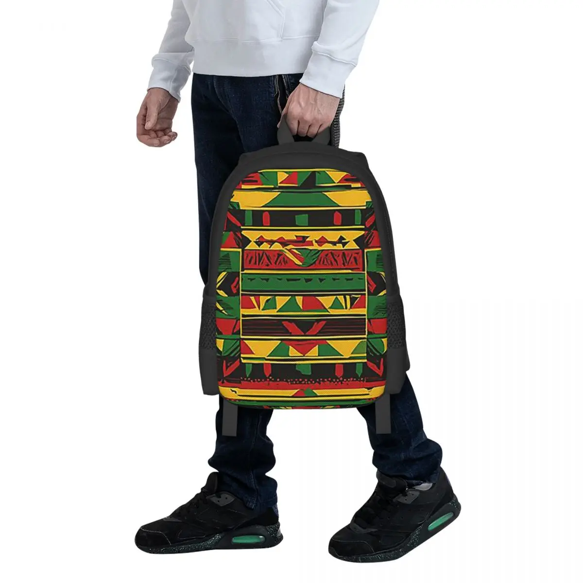 Modern Rasta Patterns For Apparel Student Backpack School Bag Hiking Travel Daypack for Boys Girls Fashion Bookbag Shoulder Bags