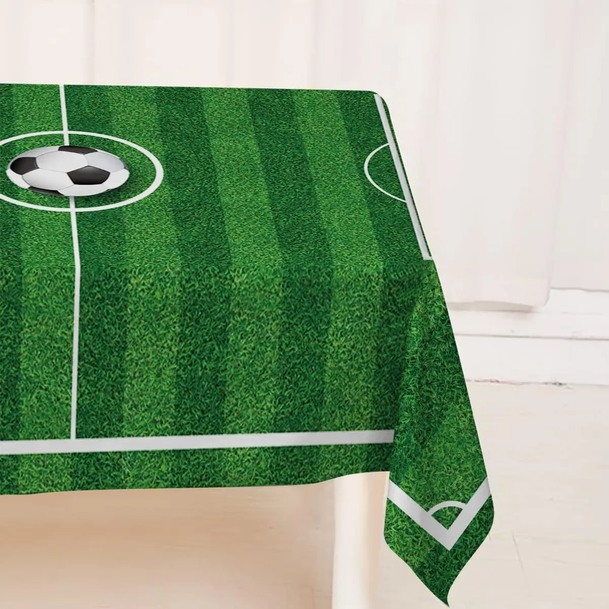 Mantel de fútbol para decoración de fiestas temáticas de cumpleaños de niños, decoración para el hogar, cocina, comedor