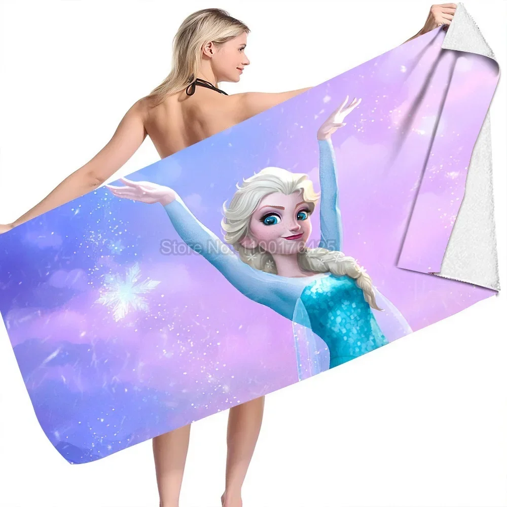 Frozen Elsa Baby Quick Dry Beach Towel Microfiber Face Washcloth Swim Surfing Cartoon Bath Towels 70x140cm Kids Gifts