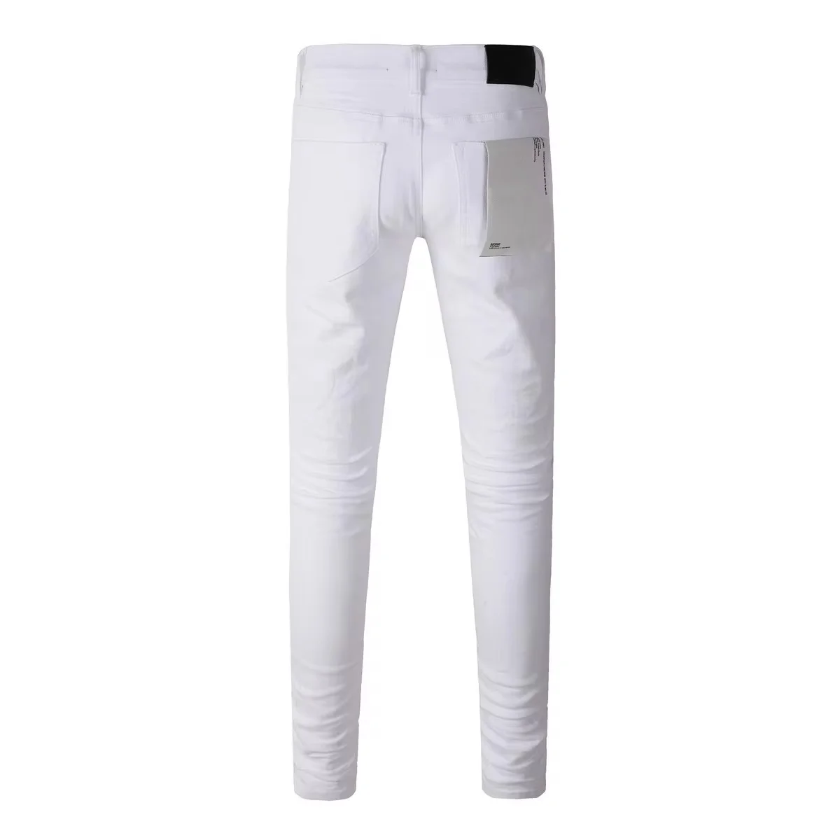 New top quality Purples Jeans Men high Street white trousers brand Fashion high quality Repair Low Raise Skinny Denim pants hot