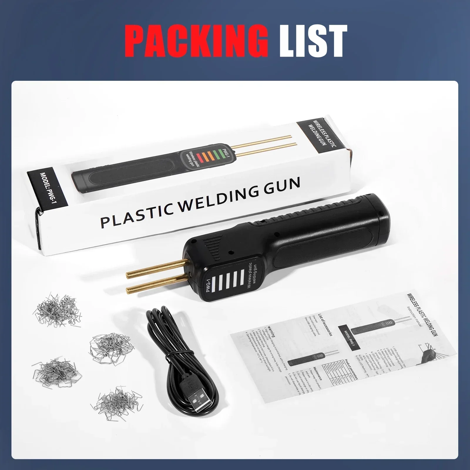 

Cordless Plastic Welder with 2500mAh Battery & Heat Stapler, USB Rechargeable for Car Bumpers/Furniture/Outdoor Gear Repair