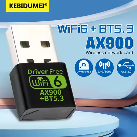 900Mbps WiFI 6 USB Adapter Bluetooth 5.3 Wireless Network Card Dual Band Driver Free USB Dongle for Win 10 11 PC Accessories