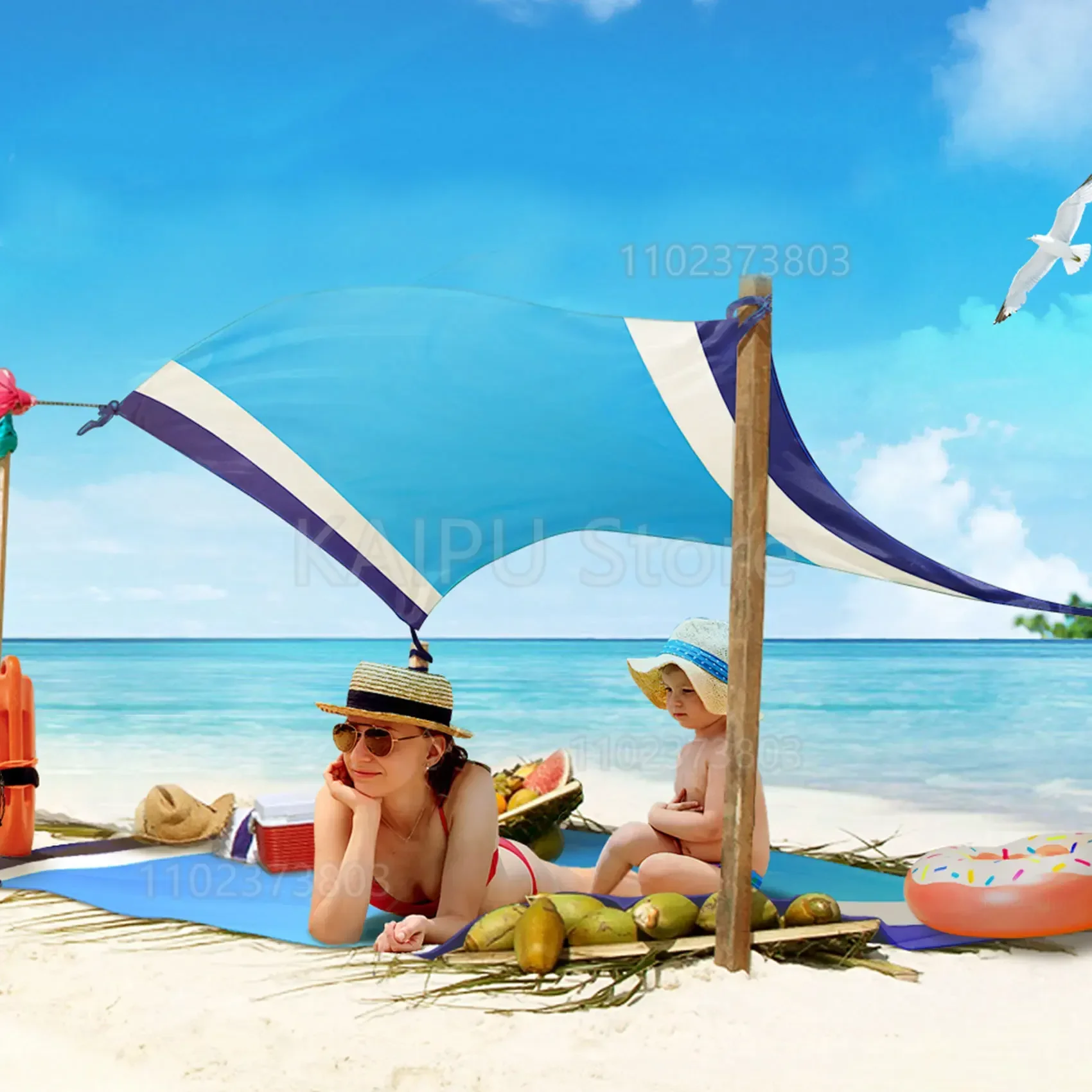 

Outdoor camping waterproof beach mat portable foldable polyester pocket picnic mat moisture-proof mat wholesale beach blanket