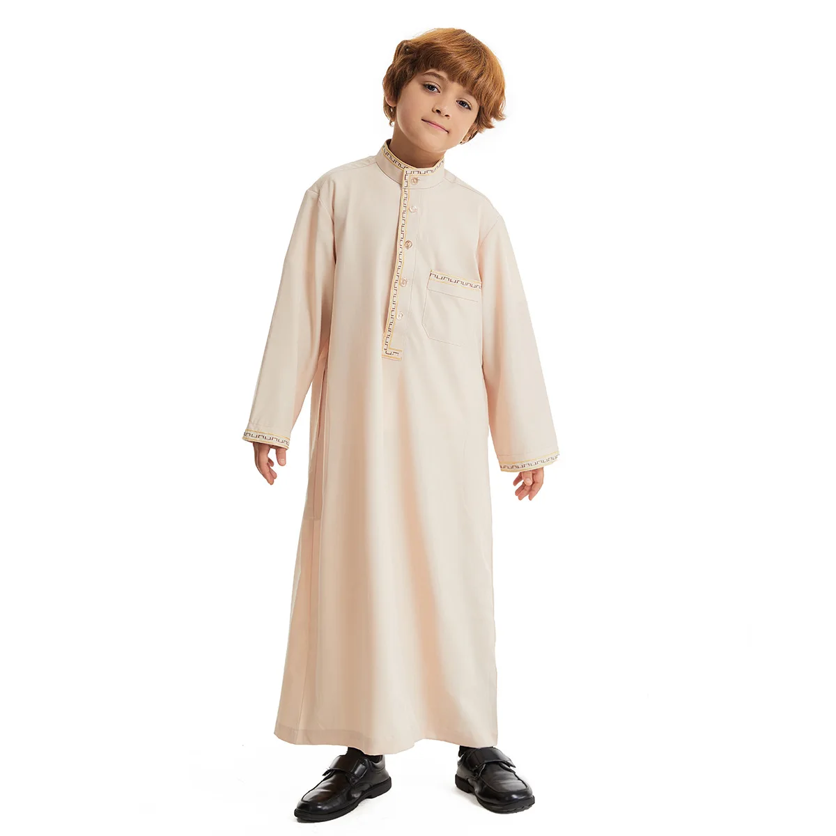 Vestido muçulmano Jubba Thobe para crianças, Robe árabe saudita, Eid Ramadan, Djellaba, Vestuário Islã, Abaya Dubai, Turquia Vestido, Vestido Kaftan para meninos