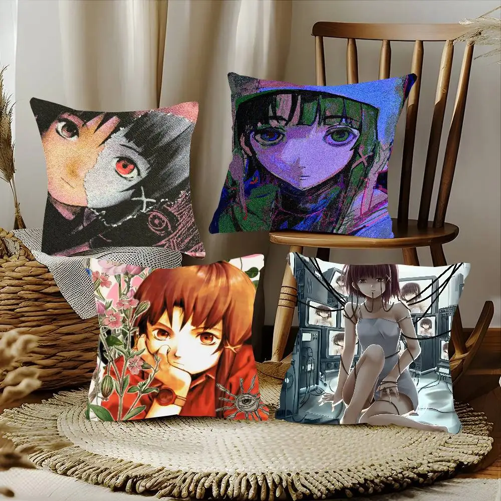 Serial Experiments Lain Anime Pillow Case Fashion Square Pillowcase Bedroom Sofa Room Ins Decoration Leisure