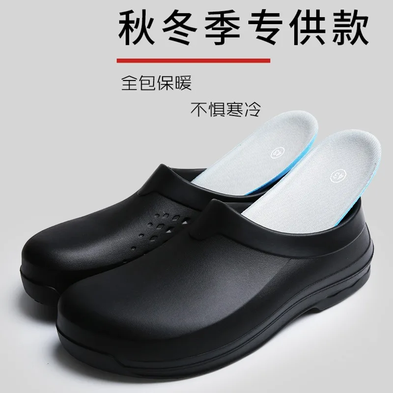 

2026 Men Women EVA Chef Shoes Non-slip Waterproof Oil-proof Shoes Comfortable Workers Slippers Outdoor Fishing Shoes Size 36-45