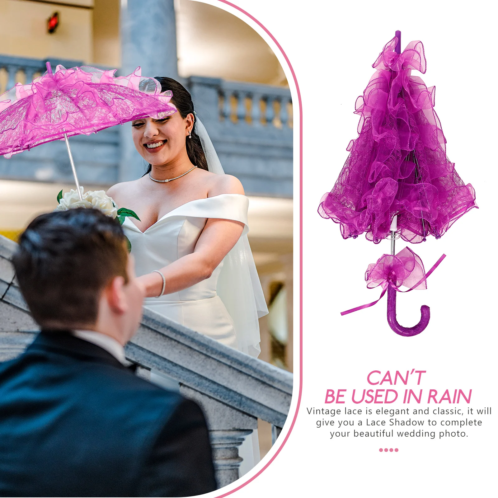 

Wedding Umbrella Photography Props Tea Party Accessories for Women Parasol Sunshade Lace Guest Weeding Girl Bridal Shower