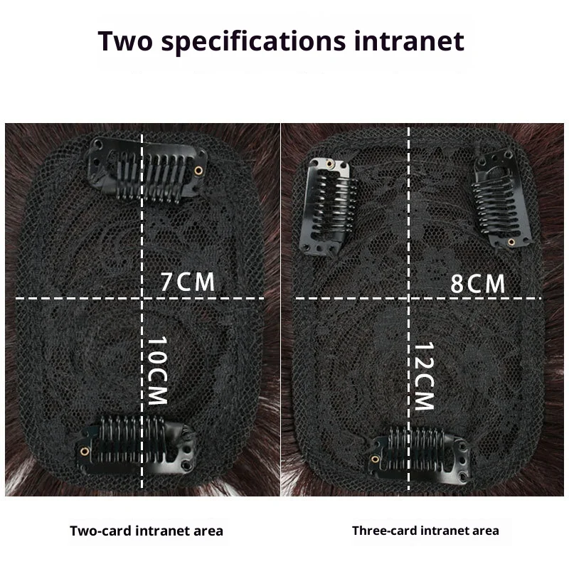 7x10 سنتيمتر 8x12 سنتيمتر شعر طبيعي مفرود النساء قطعة شعر للنساء زيادة حجم الشعر غطاء الشعر الرمادي بني داكن/اللون الطبيعي
