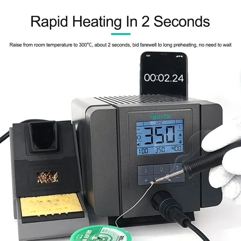 QUICK Q8 Intelligent Precision Soldering Station 2 Seconds Rapidly Heating LCD Digital Curve Soldering Iron Welding Repair Tools