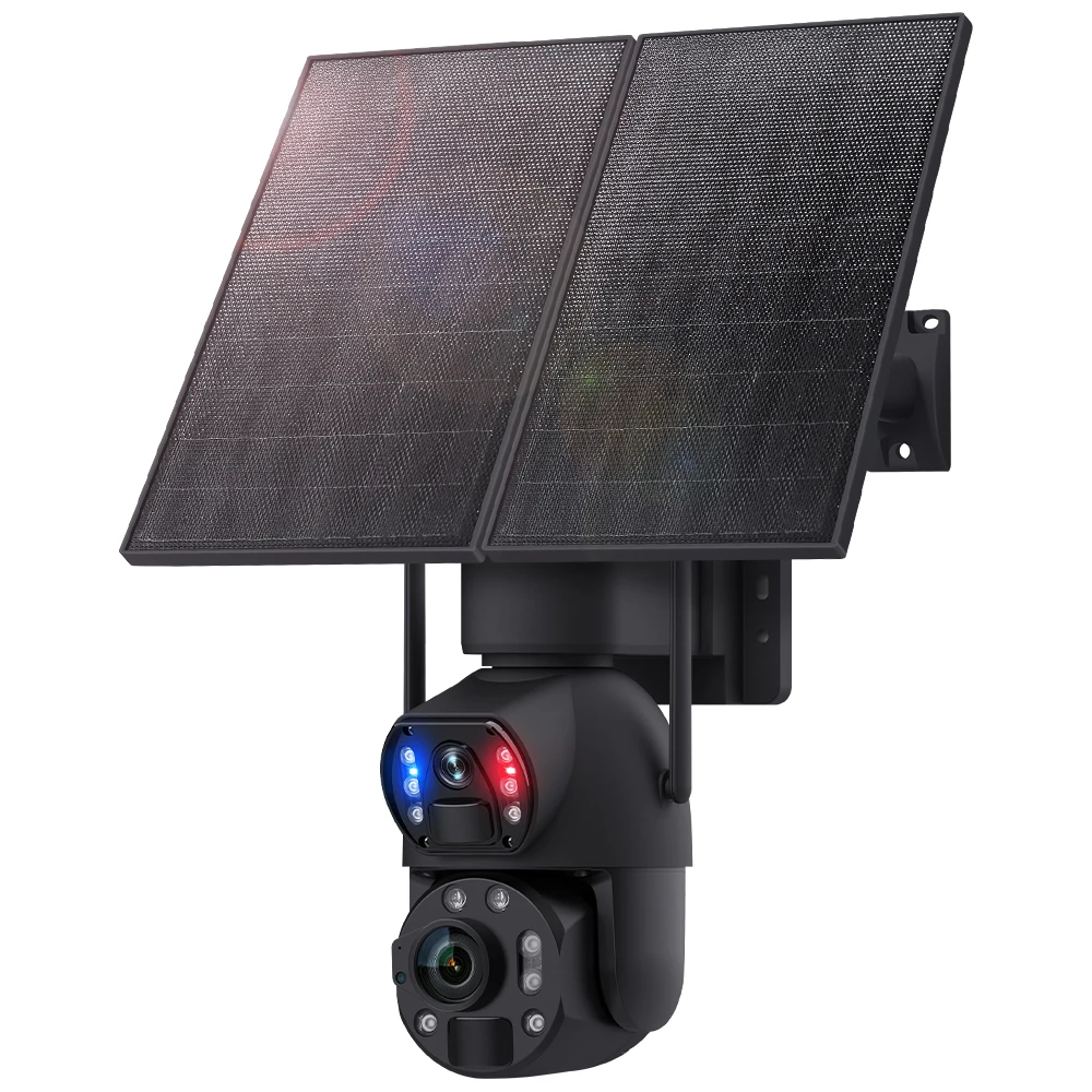 4G Wireless PTZ IP Security Camera, 20W Solar Powered 36X Zoom Auto‑Tracking PIR Camera 24H Work Compatible with Ubox App