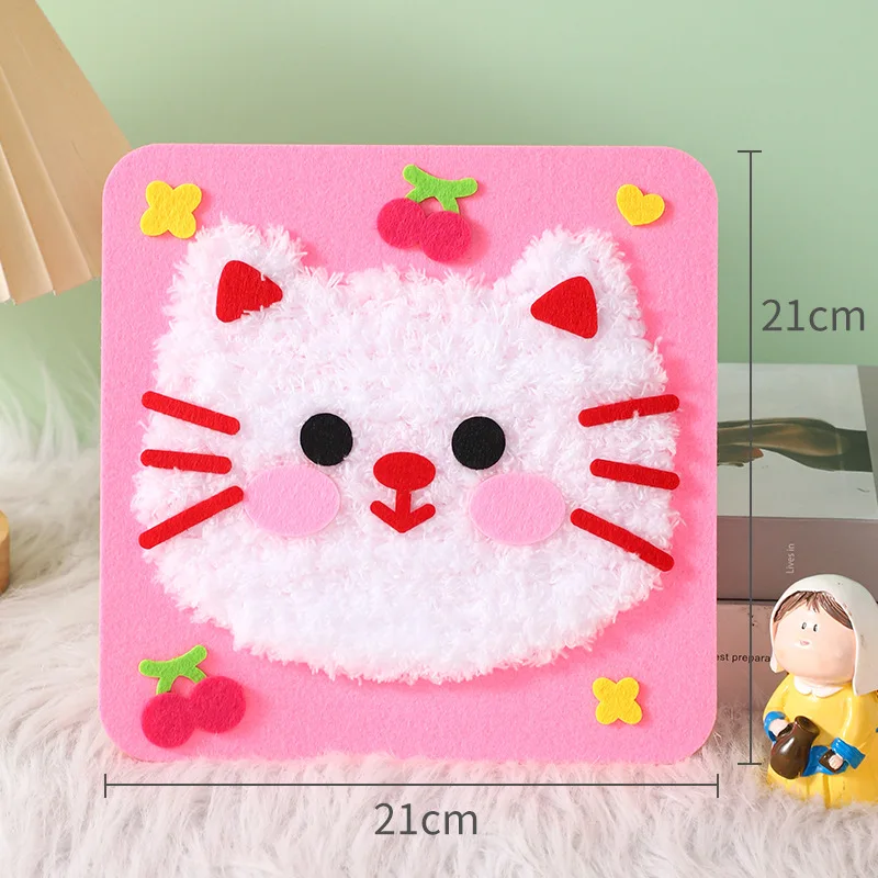 Fine Motor Training Embroidery Boards DIY Crafts Toys for Kids Children Beginner Cartoon Thread Sewing Non-woven Material Kits