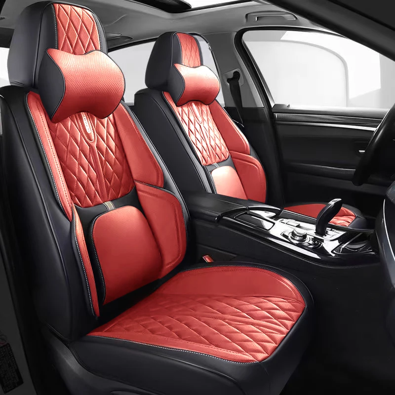 Universal Car Seat Covers Full Covered Durable Nappa Leather Seat Cushion for 90% Sedan SUV  Include Front and Rear Cover