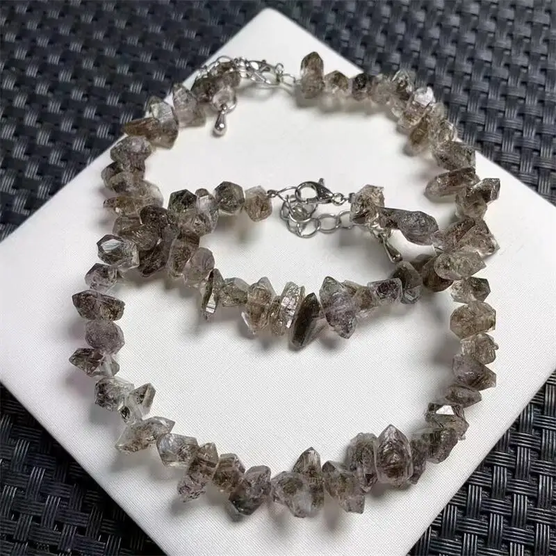 Natural Herkimer Diamond Bracelet Women Fashion Sweet Reiki Healing Energy Strand Girls Jewelry Gift 1PCS