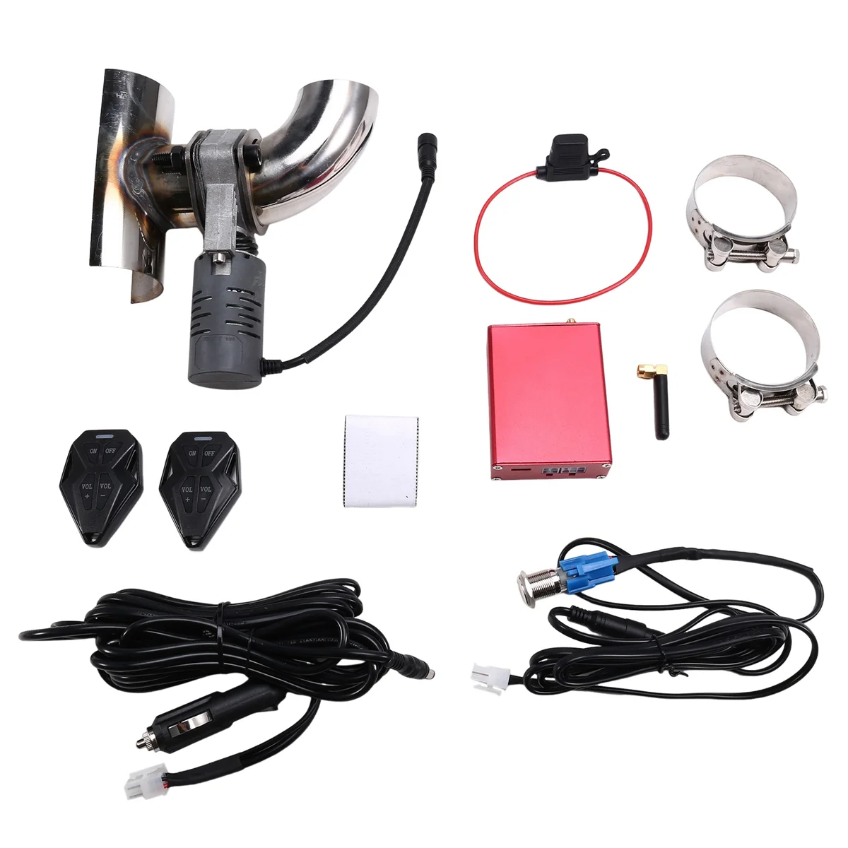 63mm Car Exhaust Sound Valve System Clamp Pipe Connect Remote Controller Switch Button Adjustable Modification Kit