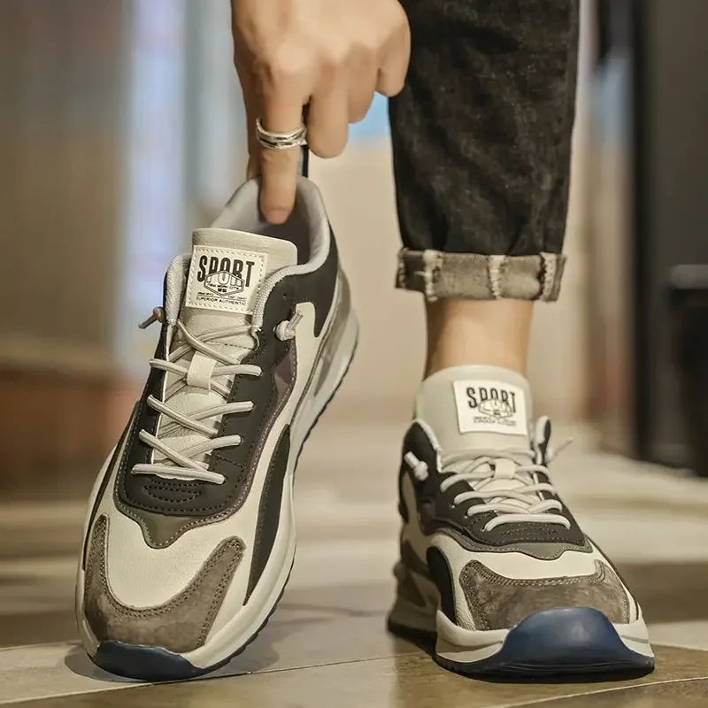 Mesh Schoenen voor Heren Dik Platform Trend 2025, Heren Casual Sneaker Atletisch Eenvoudig Stijlvol Lage Prijs Designer Wandelen Buiten 39