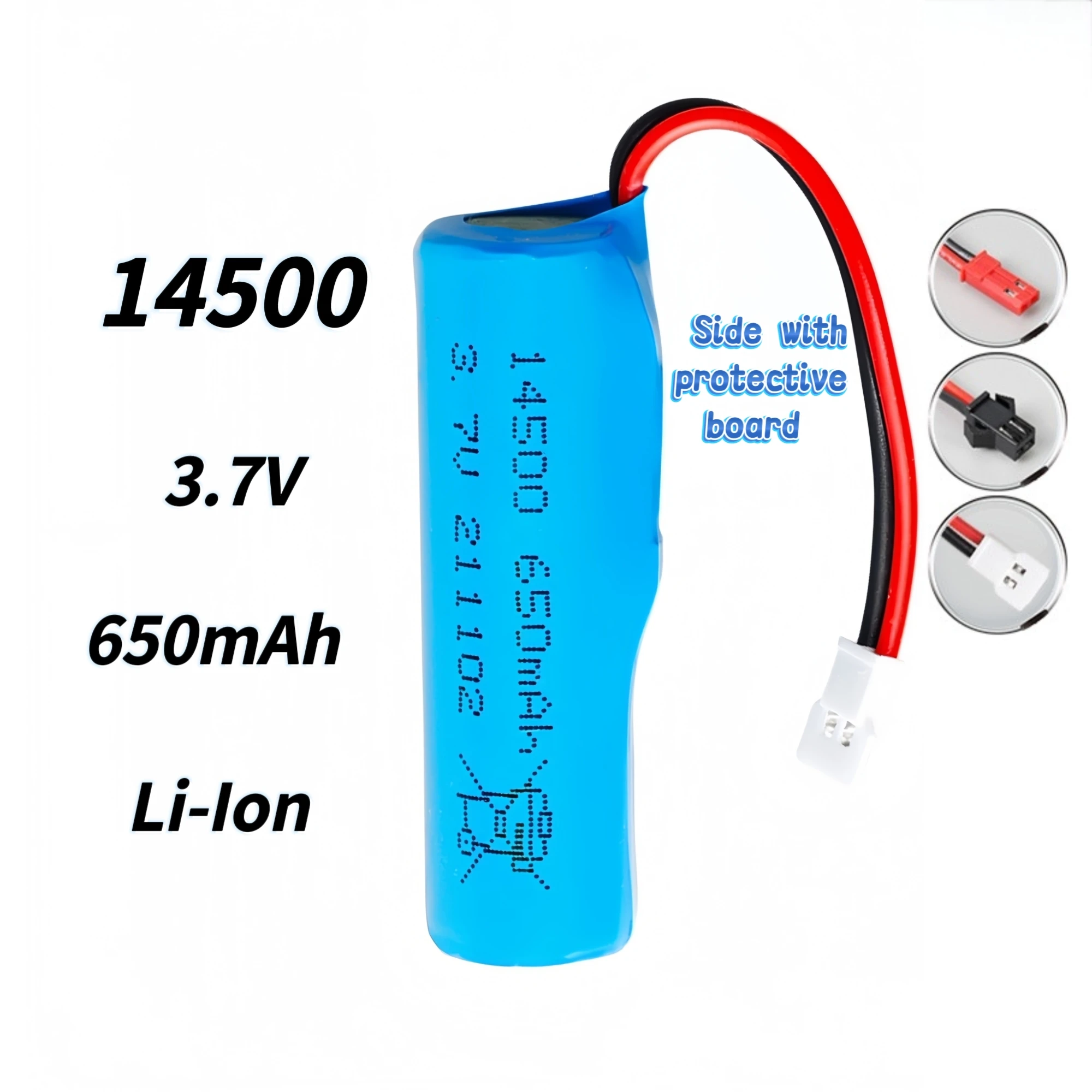4PCS 14500 Rechargeable Lithium Battery 3.7V 650mAh 10C USB Charger for Q9 RC Boat Q10 RC Speedboat Electronic toy gun Drone