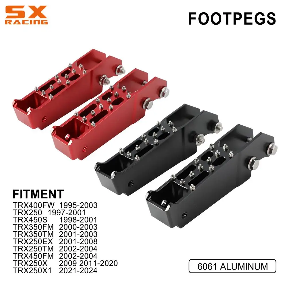 

ATV Foot Pegs Footrest Feet Rests Footpeg Pedal For Honda TRX250 TRX250X TRX150S 350FM 350TM 250EX 250TM 400FW 450FM Aluminum