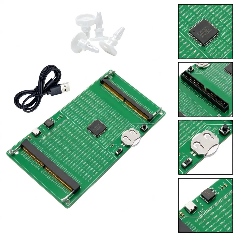 Memory Tester Card for Laptop DDR4 DDR5 SO DIMM Modules Featuring PCB Construction LED Indicators and 45 Degree Insertion Design
