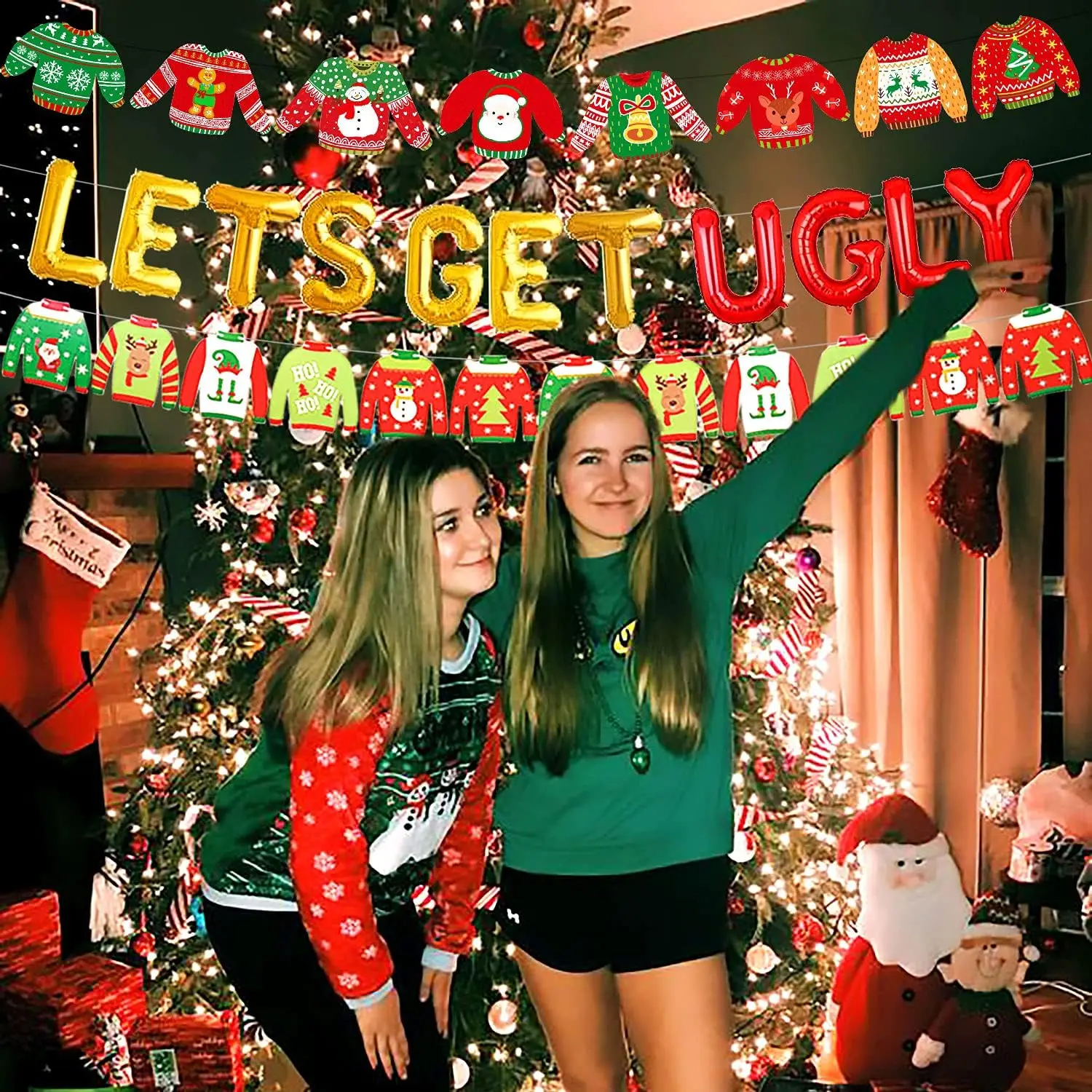 Lets Get Ugly Balloons Ugly Sweater Party Decoration Ugly Sweater Party Supplies Christmas Party Decoration