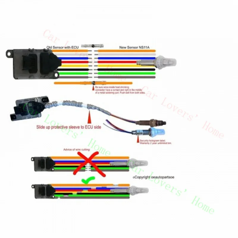 A+ NOx Nitrogen Oxide Sensor NOx Repair Kit, Kit NS11A  for  BMW 11787587129 11787587130