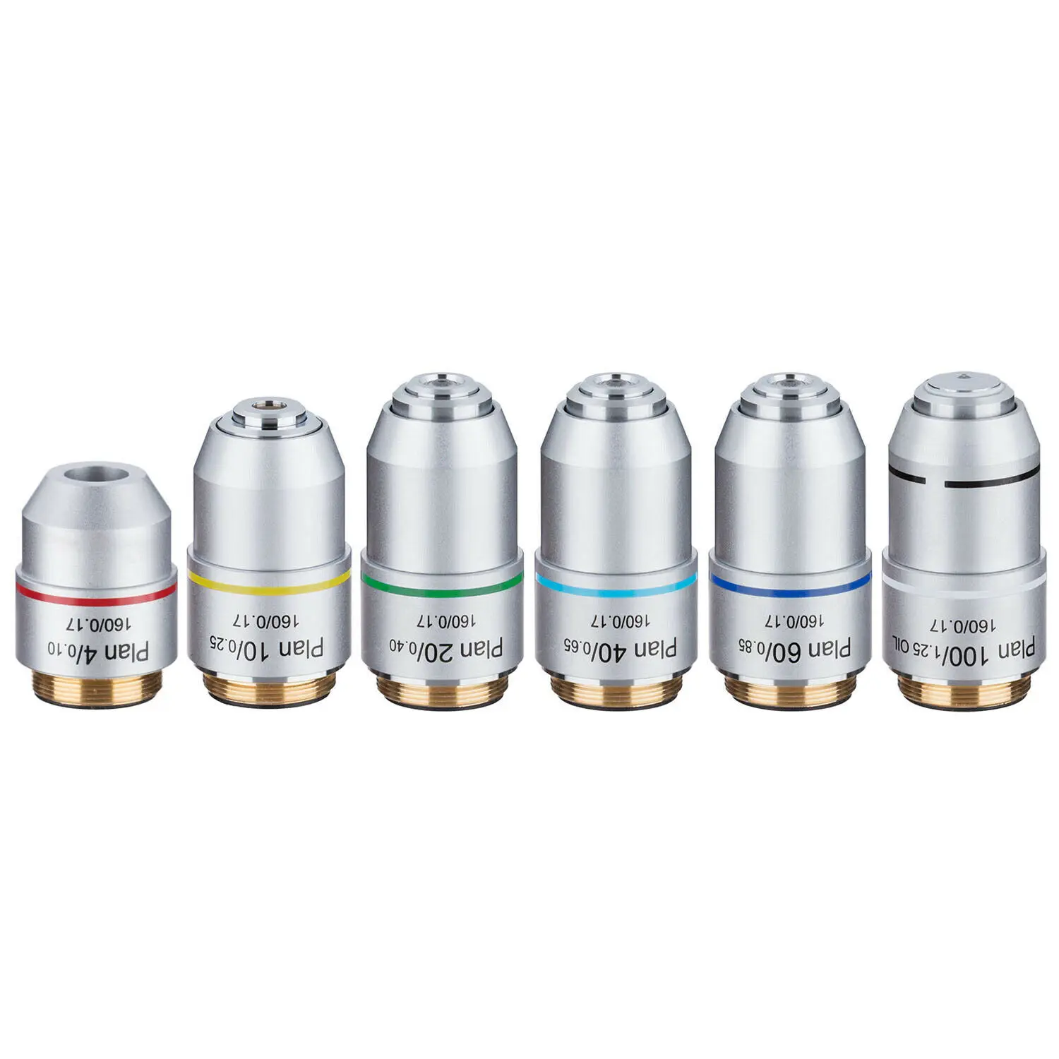 Lente Objetivo de Microscopio Acromático Plano 4X-100X con Rosca RMS, Estándar DIN 45mm Parfocal para Investigación Biológica de Laboratorio - ¡Gran Venta!