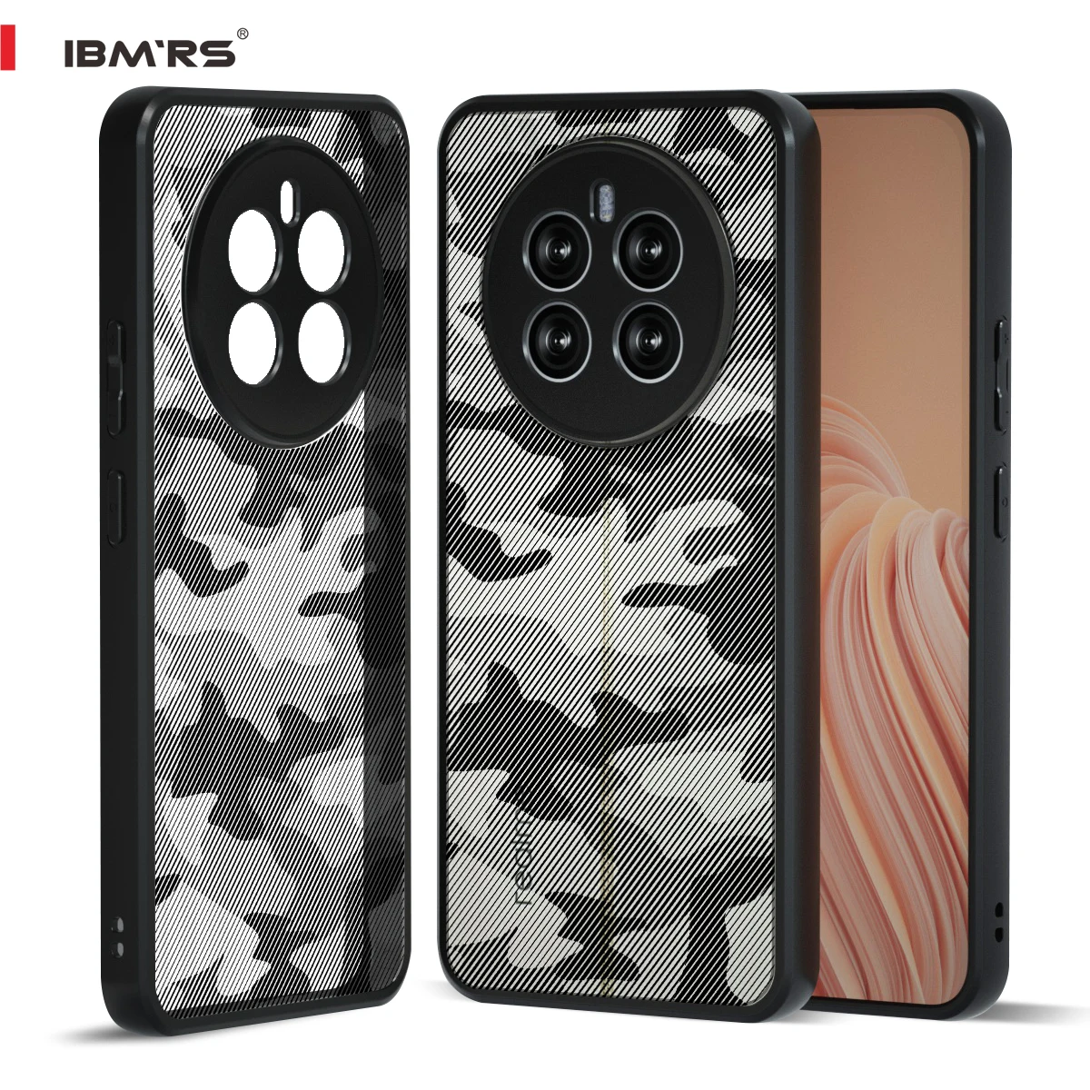 

for Realme P1/12 +/Narzo 70 Pro/Narzo 70 Case, Prevents Accidental Drops Non-Slip Anti-Yellowing Camo Transparent Phone Cover