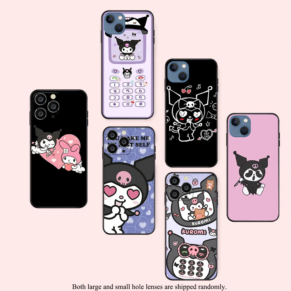 AK-12 Cute Kuromi Soft Case For iPhone 15 14 13 12 11 Mini Max Pro Plus