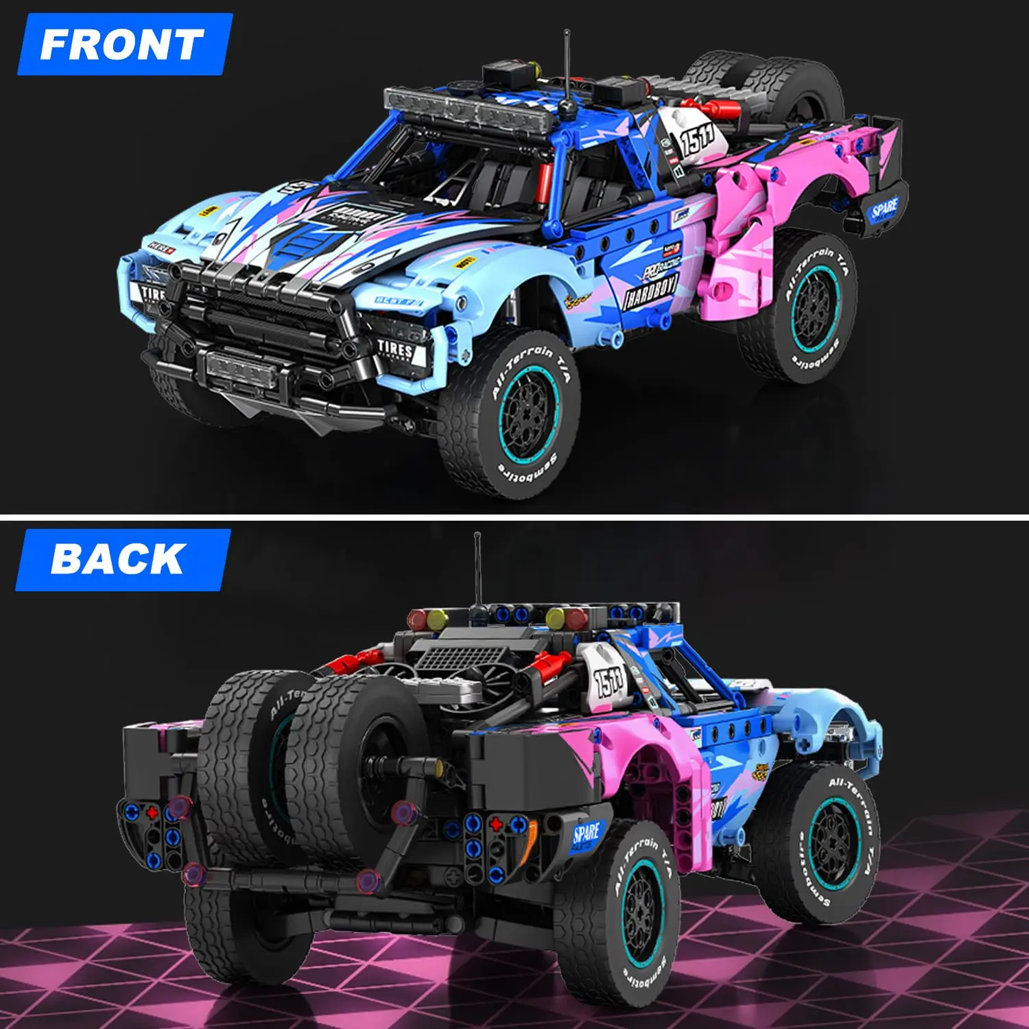 Ahli Teknis Model Mobil Olahraga Off-Road Blok Bangunan Batu Bata Kendaraan Balap Super Mekanis Kota Mainan MOC untuk Hadiah Anak-anak