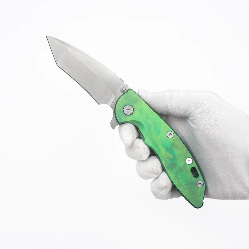 

EVIL EYES Custom Hinderer XM-18 Folding Knife CPM 20CV Blade Personalized Anode Ti Handle Pocket EDC Outdoor Tactical Tools