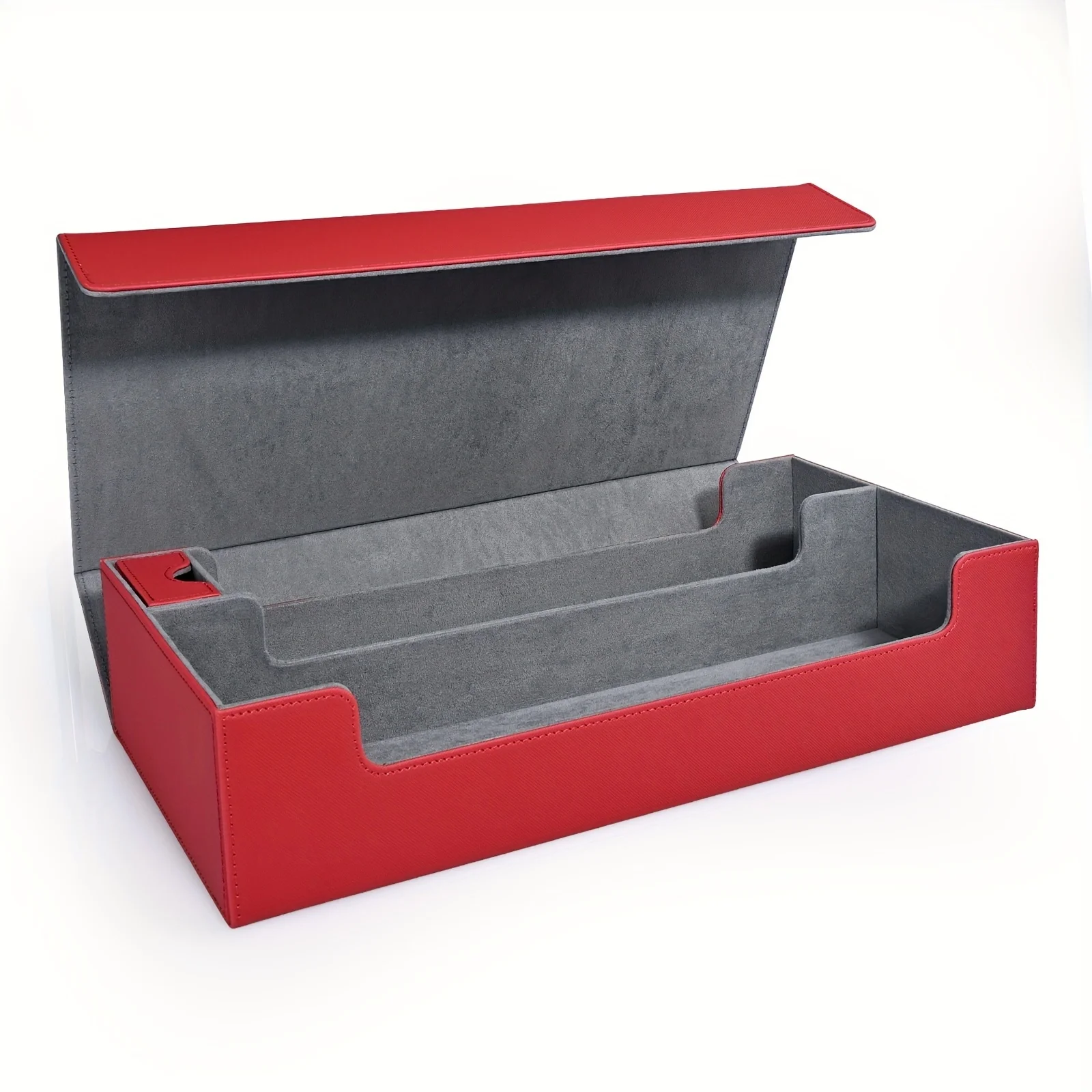 Trading card storage box,Fits 5 Small Decks Box with Removable Dice Tray, PU Leather Card Box for TCG Cards