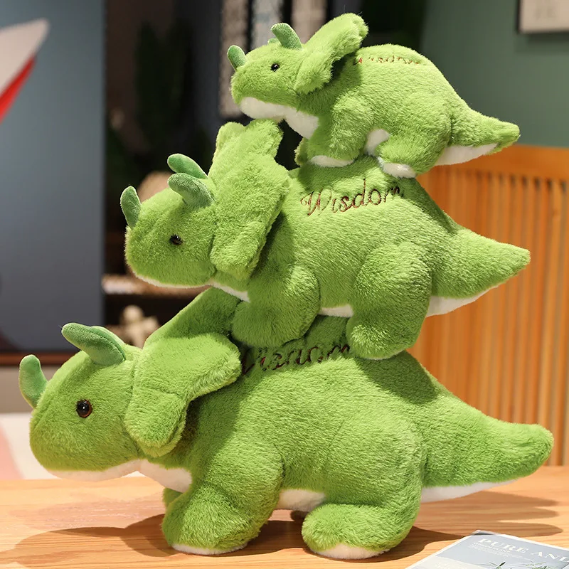 Cartoon Simulation Dinosaur Plush Toy para crianças, Tyrannosaurus Rex, Triceratops macios recheados, brinquedos bonitos para meninos e meninas, presentes do bebê