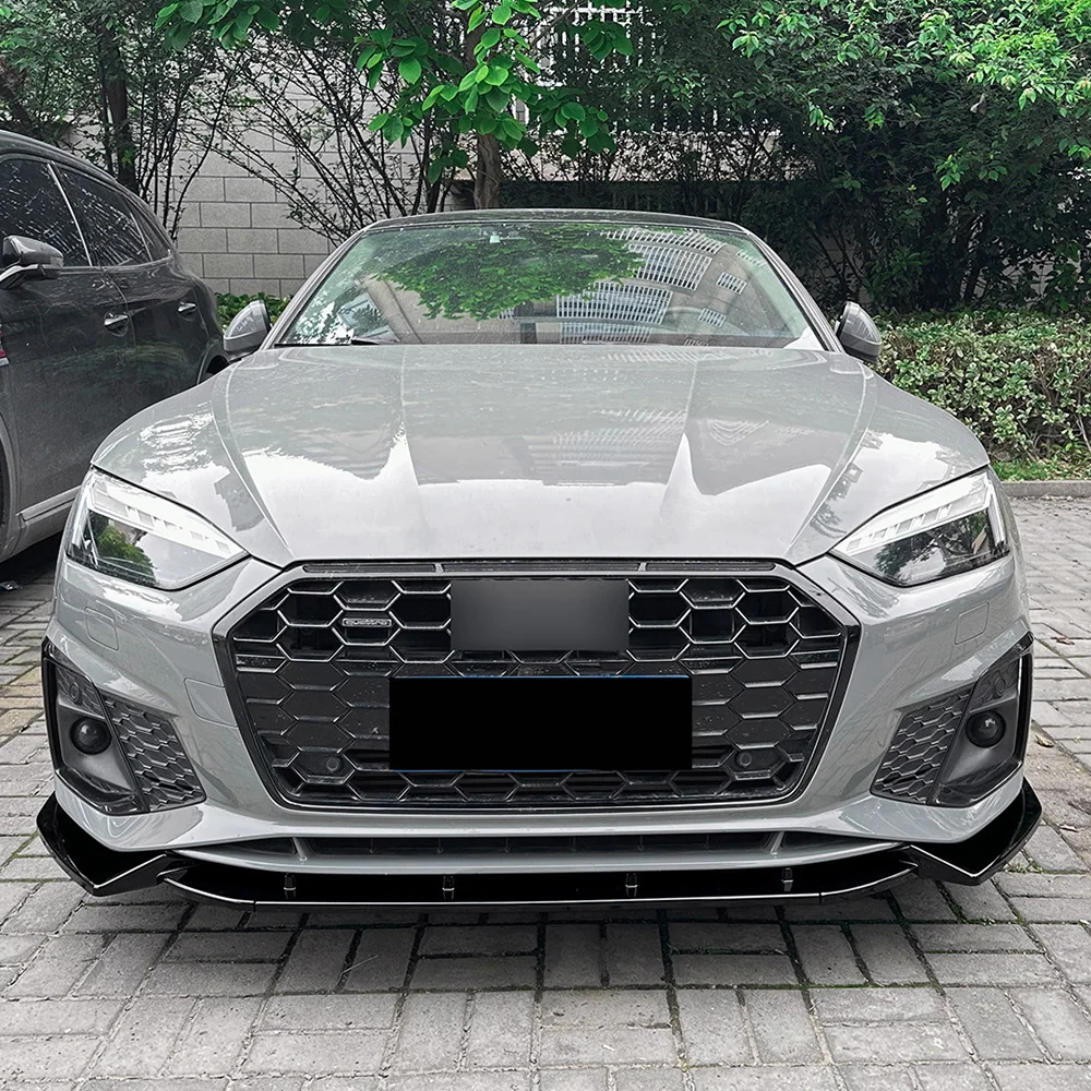 For Audi A5 Sline S5 8W6 2021+ Front Bumper Lip Chin Splitter Bodykit Spoiler Diffuser Protector Guard Exterior Accessories Part