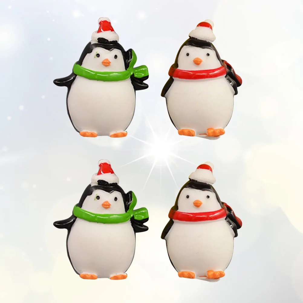 

4Pcs Penguin Fridge Magnets Magnetic Cartoon Resin Decor for Refrigerator Door Cabinet Locker Note Display Refrigerator Magnets