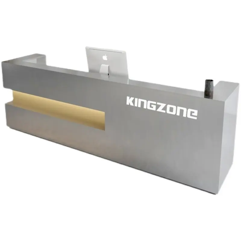 Customized Stainless Steel Company Beauty Salon Reception Desk Clothing Store Barber Shop Light Luxury Commercial Bar Checkout P