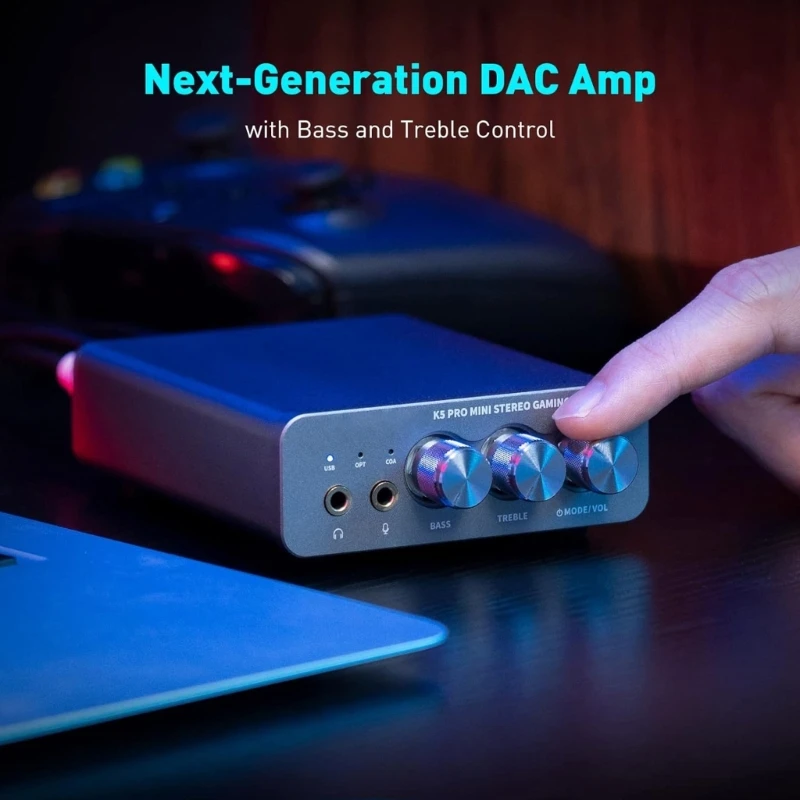 K5Pro Gaming DAC Bộ Khuếch Đại Nghe Mini HiFi Âm Thanh Nổi Digital-to-Analog Bộ Chuyển Đổi Âm Thanh USB Loại C/Quang Bền