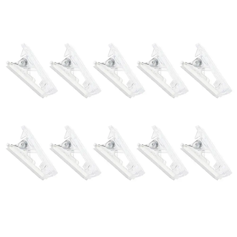 10Pcs Adhesive Badge Clips Premium Plastic Spring Clip for Id Cards Name Tags Work Badges Office Home Seminar Use Small Size