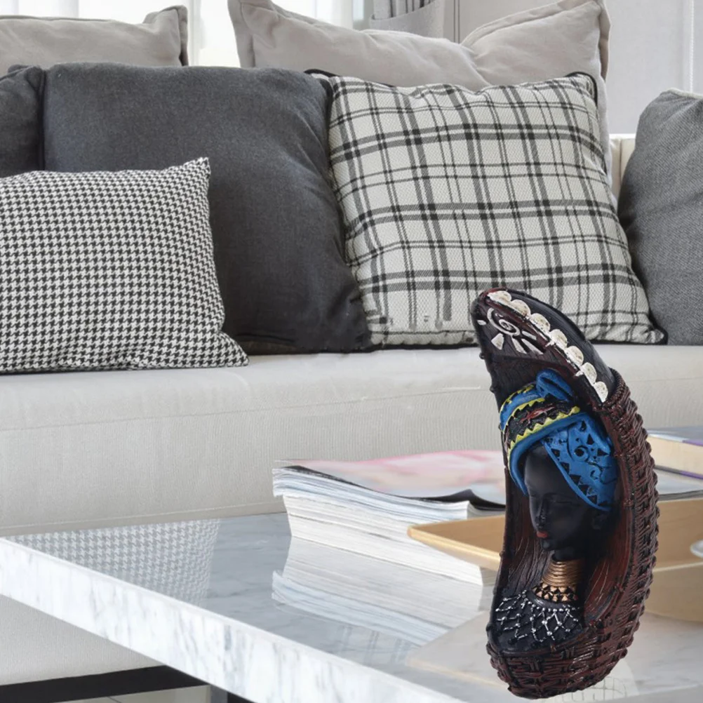 

1Pcs African Woman Resin Ornament Brown Desktop Exotic Decor Birthday Christmas Wedding Festival Home Decoration Gift